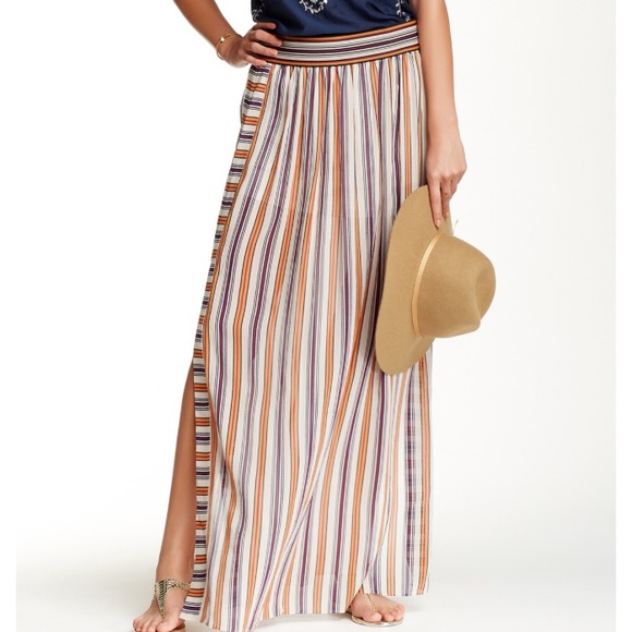 Calypso St. Barth Dresses & Skirts - Calypso St. Barth Romia Stripe Slit Maxi Dress